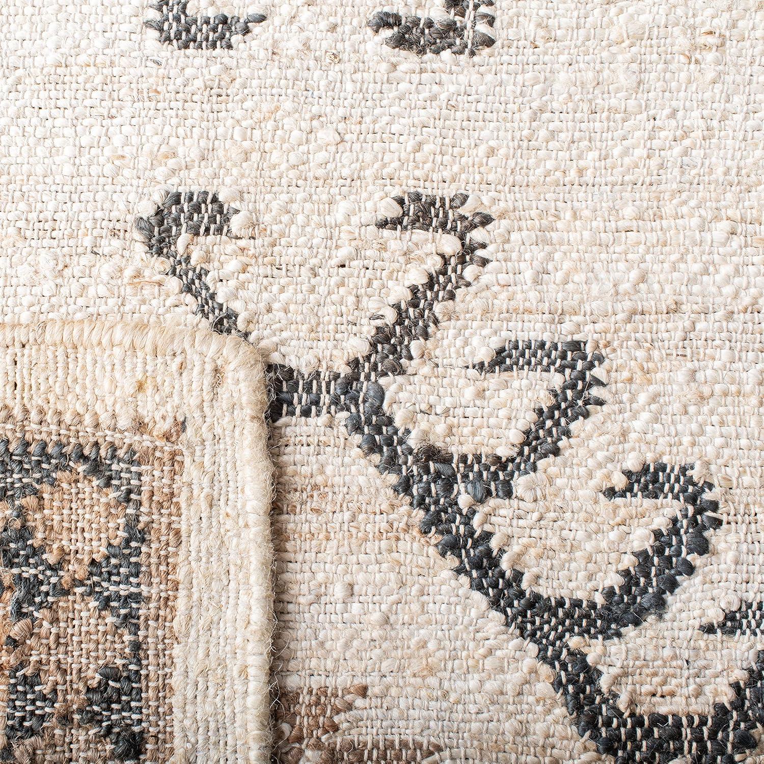 image:imageSAFAVIEH Area Rug 8x10 Kilim Collection Large Grey amp Black Handmade Flat Weave Jute Ideal for Living Room Bedroom Office Dining Space KLM762FIvoryBlack