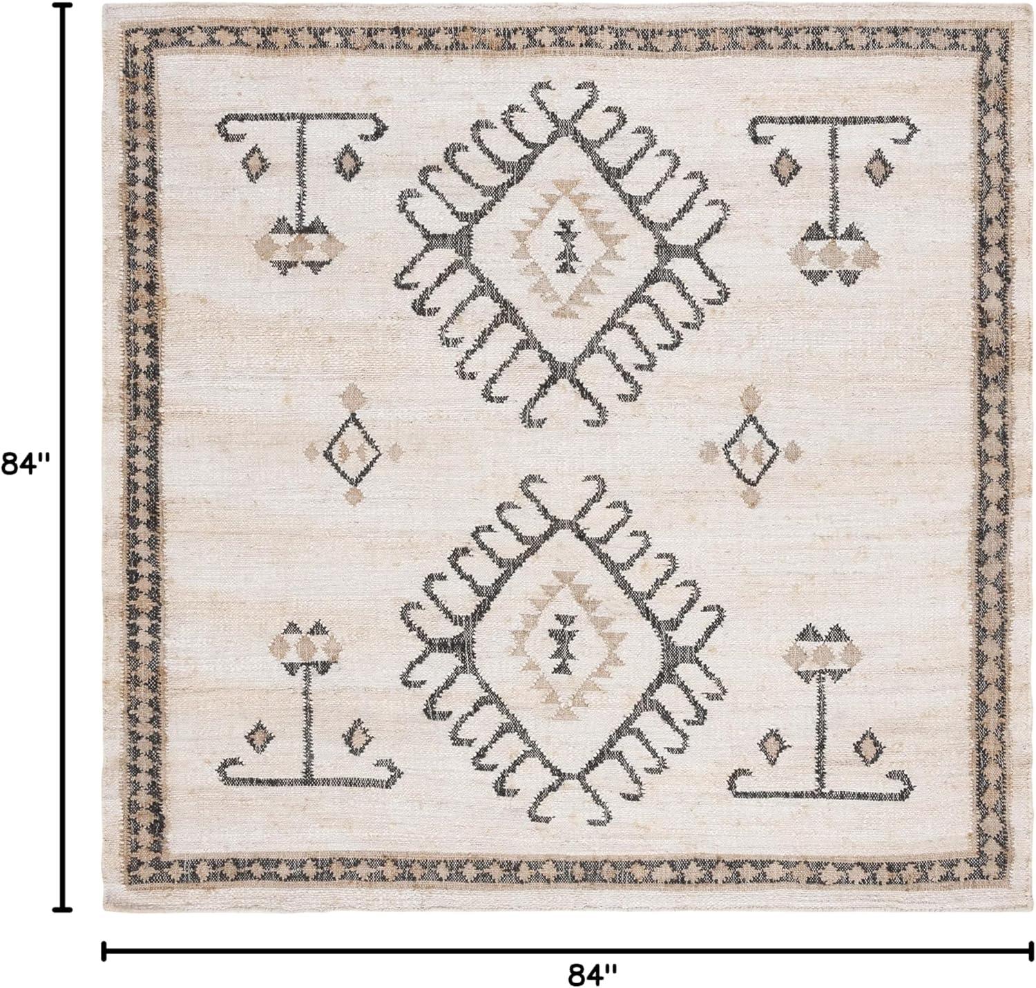 image:imageSAFAVIEH Area Rug 8x10 Kilim Collection Large Grey amp Black Handmade Flat Weave Jute Ideal for Living Room Bedroom Office Dining Space KLM762FIvoryBlack