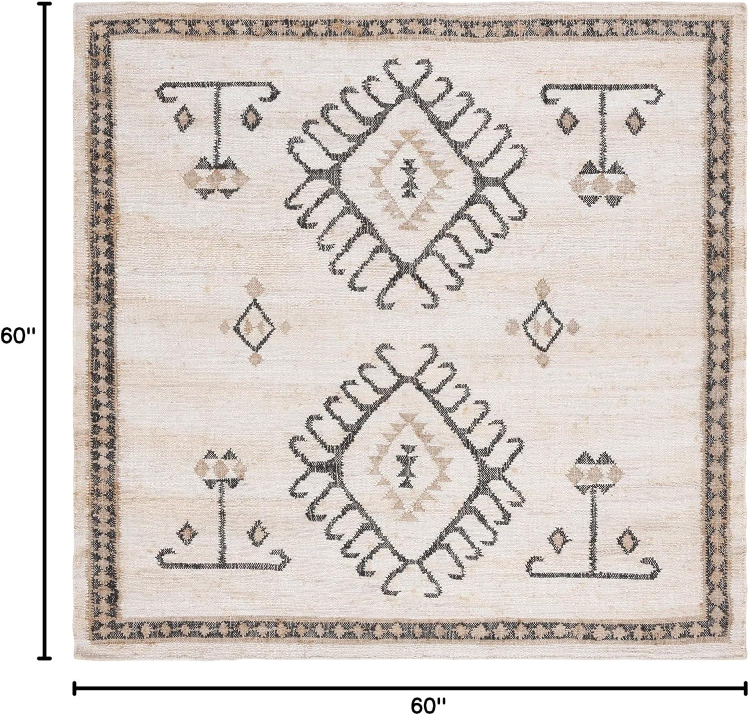 image:imageSAFAVIEH Area Rug 8x10 Kilim Collection Large Grey amp Black Handmade Flat Weave Jute Ideal for Living Room Bedroom Office Dining Space KLM762FIvoryBlack