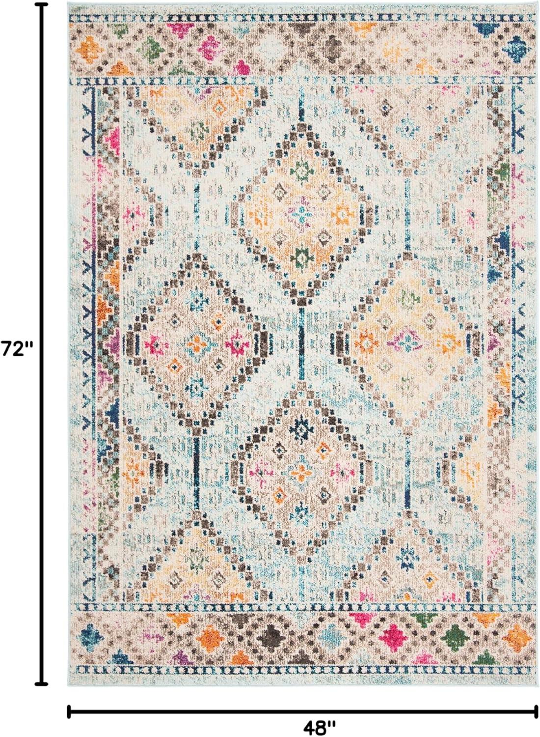 image:imageSAFAVIEH Area Rug 8x10 Madison Collection Large Black amp Yellow Boho Diamond Distressed Design NonShedding amp Easy Cleaning Ideal for Living Room Bedroom Office Dining Space MAD418ZBlueYellow