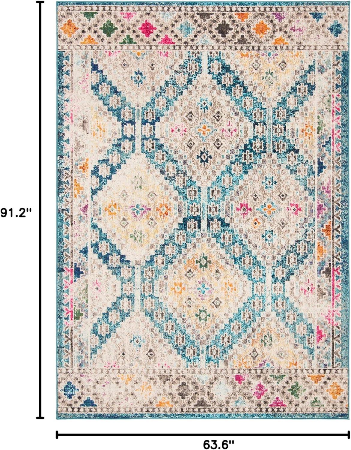 image:imageSAFAVIEH Area Rug 8x10 Madison Collection Large Black amp Yellow Boho Diamond Distressed Design NonShedding amp Easy Cleaning Ideal for Living Room Bedroom Office Dining Space MAD418ZDark BlueYellow
