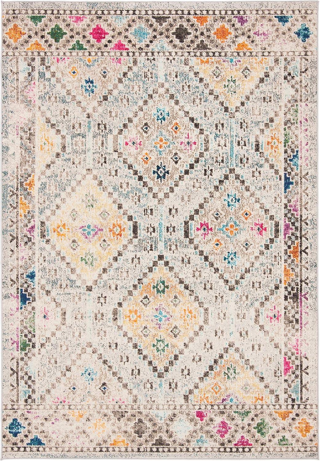 image:imageSAFAVIEH Area Rug 8x10 Madison Collection Large Black amp Yellow Boho Diamond Distressed Design NonShedding amp Easy Cleaning Ideal for Living Room Bedroom Office Dining Space MAD418ZGreyYellow