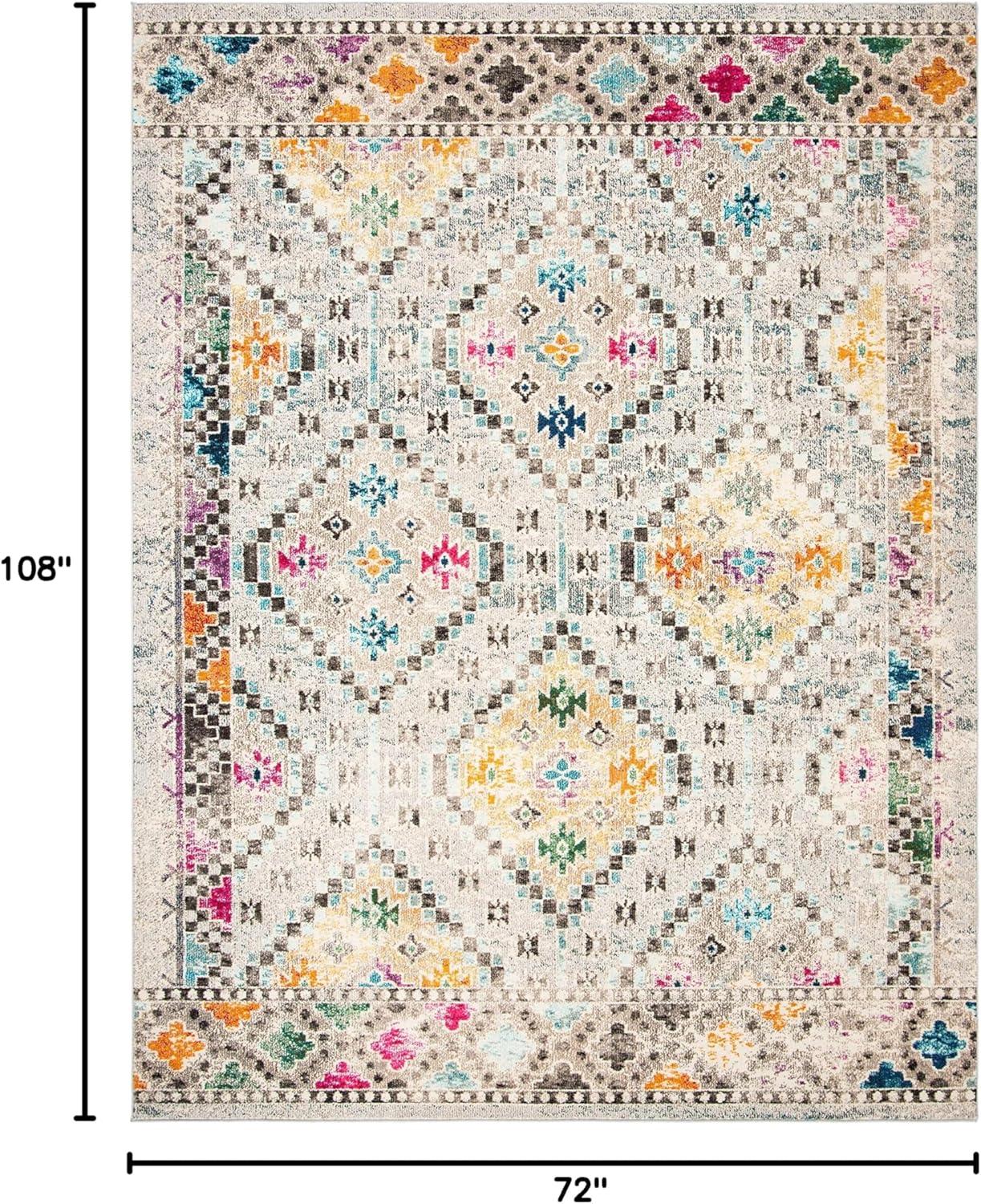 image:imageSAFAVIEH Area Rug 8x10 Madison Collection Large Black amp Yellow Boho Diamond Distressed Design NonShedding amp Easy Cleaning Ideal for Living Room Bedroom Office Dining Space MAD418ZGreyYellow
