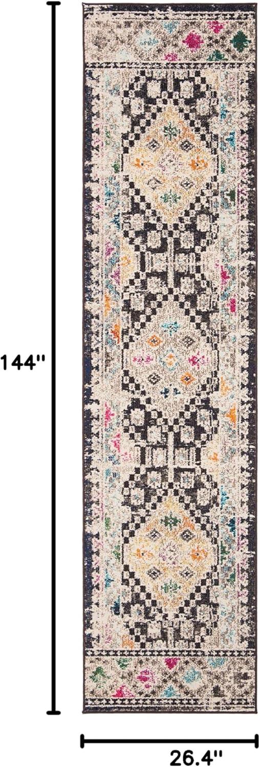 image:imageSAFAVIEH Area Rug 8x10 Madison Collection Large Black amp Yellow Boho Diamond Distressed Design NonShedding amp Easy Cleaning Ideal for Living Room Bedroom Office Dining Space MAD418ZBlackYellow