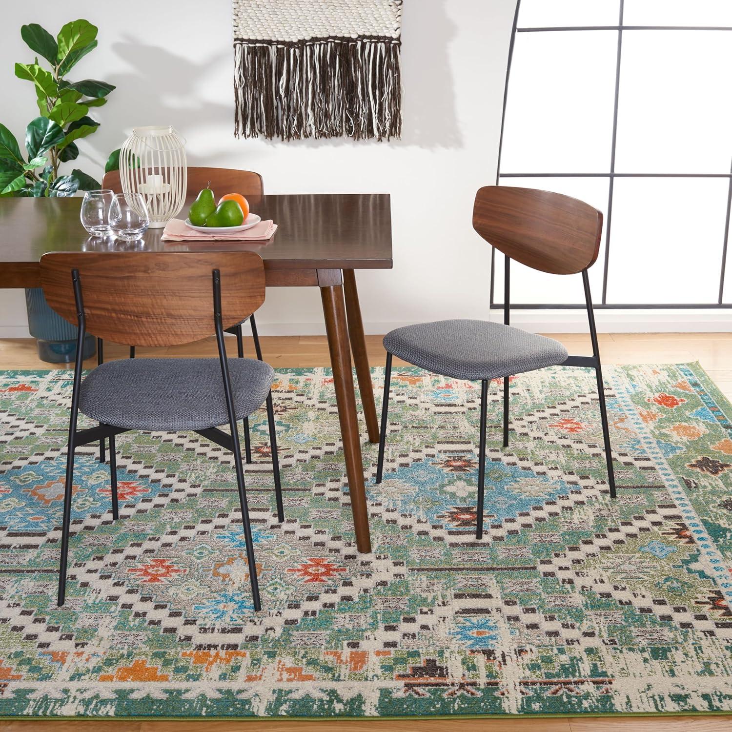 image:imageSAFAVIEH Area Rug 8x10 Madison Collection Large Black amp Yellow Boho Diamond Distressed Design NonShedding amp Easy Cleaning Ideal for Living Room Bedroom Office Dining Space MAD418ZGreenBeige