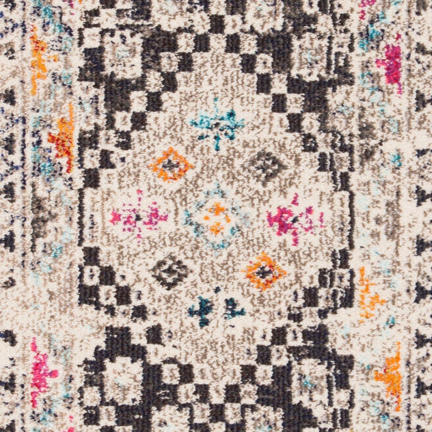 image:imageSAFAVIEH Area Rug 8x10 Madison Collection Large Black amp Yellow Boho Diamond Distressed Design NonShedding amp Easy Cleaning Ideal for Living Room Bedroom Office Dining Space MAD418ZBlackYellow