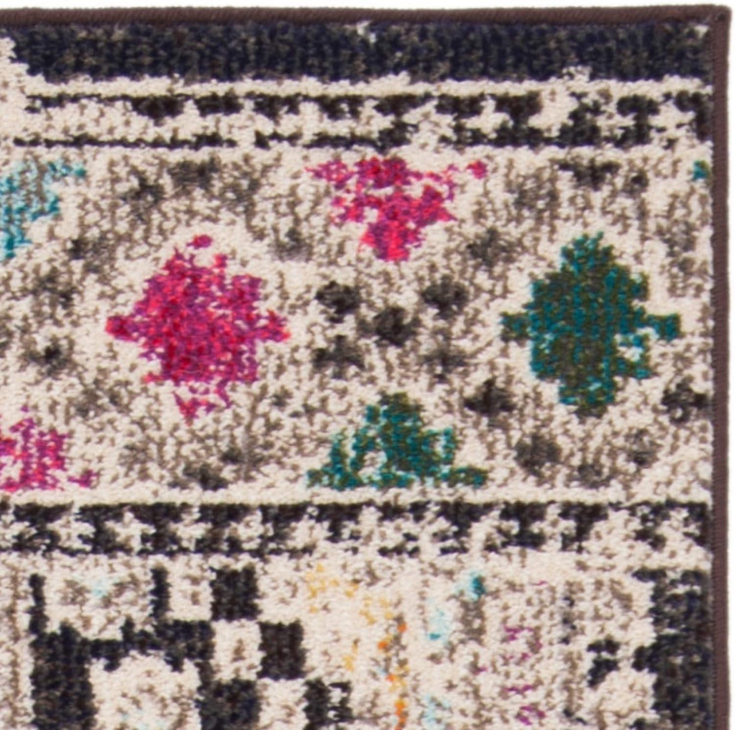 image:imageSAFAVIEH Area Rug 8x10 Madison Collection Large Black amp Yellow Boho Diamond Distressed Design NonShedding amp Easy Cleaning Ideal for Living Room Bedroom Office Dining Space MAD418ZBlackYellow
