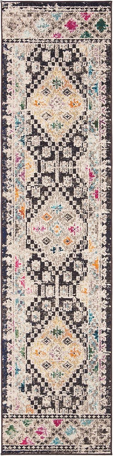 image:imageSAFAVIEH Area Rug 8x10 Madison Collection Large Black amp Yellow Boho Diamond Distressed Design NonShedding amp Easy Cleaning Ideal for Living Room Bedroom Office Dining Space MAD418ZBlackYellow