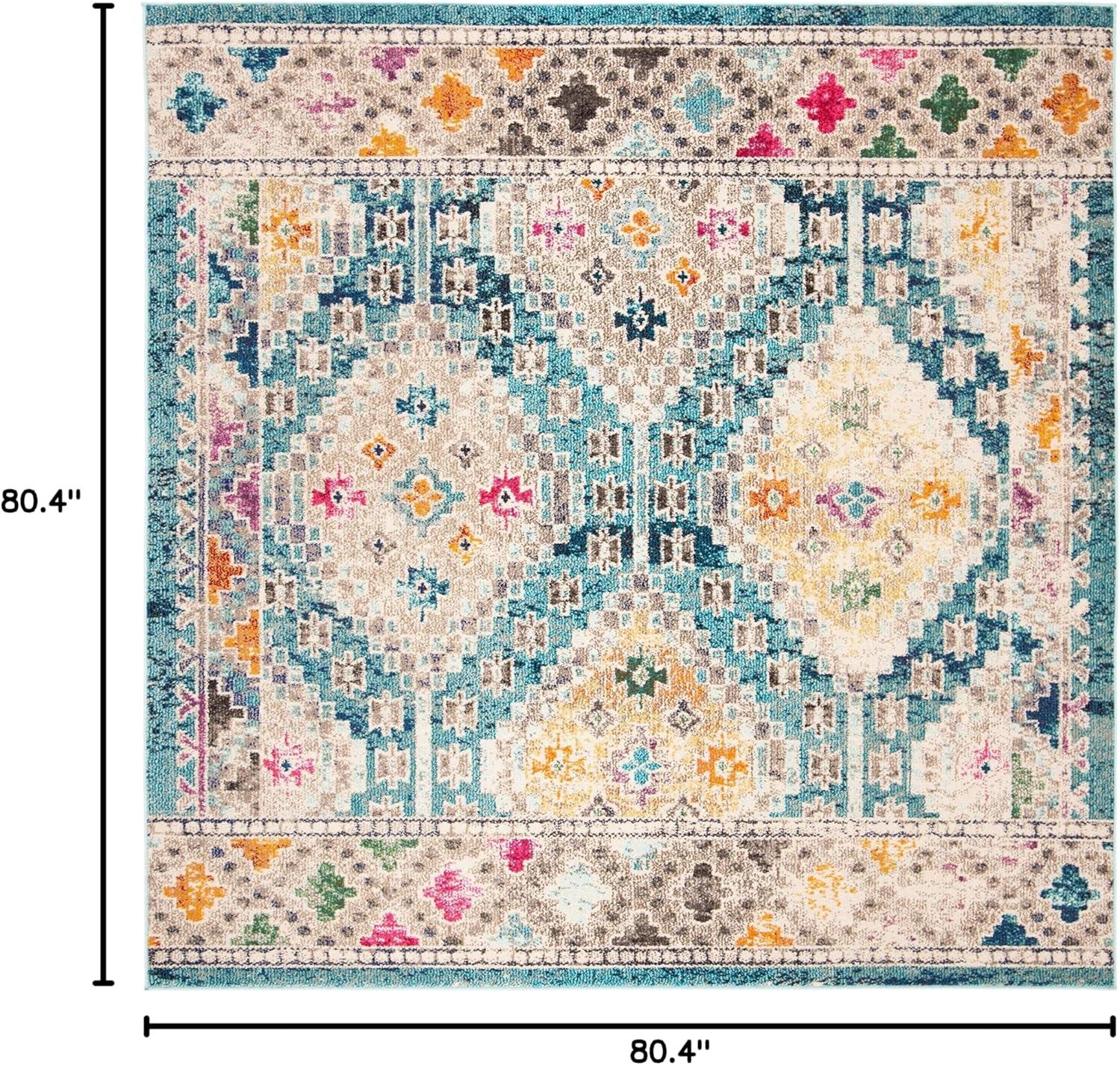 image:imageSAFAVIEH Area Rug 8x10 Madison Collection Large Black amp Yellow Boho Diamond Distressed Design NonShedding amp Easy Cleaning Ideal for Living Room Bedroom Office Dining Space MAD418ZDark BlueYellow