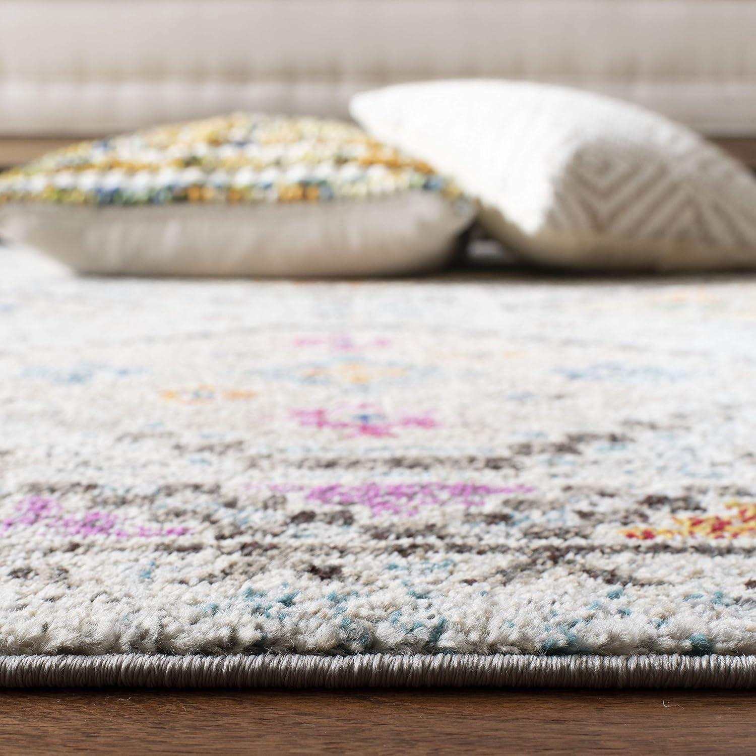 image:imageSAFAVIEH Area Rug 8x10 Madison Collection Large Black amp Yellow Boho Diamond Distressed Design NonShedding amp Easy Cleaning Ideal for Living Room Bedroom Office Dining Space MAD418ZGreyYellow