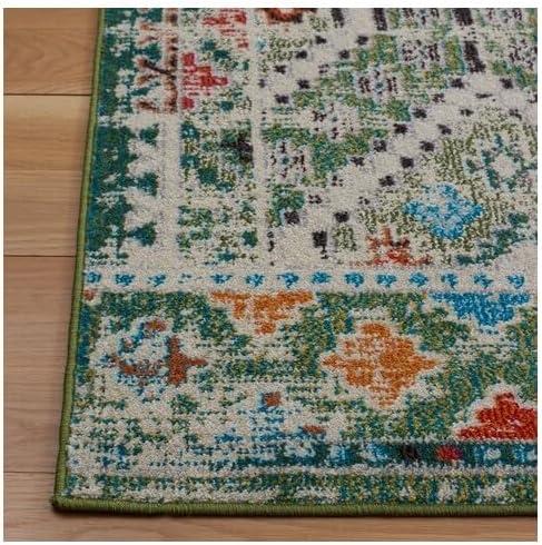 image:imageSAFAVIEH Area Rug 8x10 Madison Collection Large Black amp Yellow Boho Diamond Distressed Design NonShedding amp Easy Cleaning Ideal for Living Room Bedroom Office Dining Space MAD418ZGreenBeige