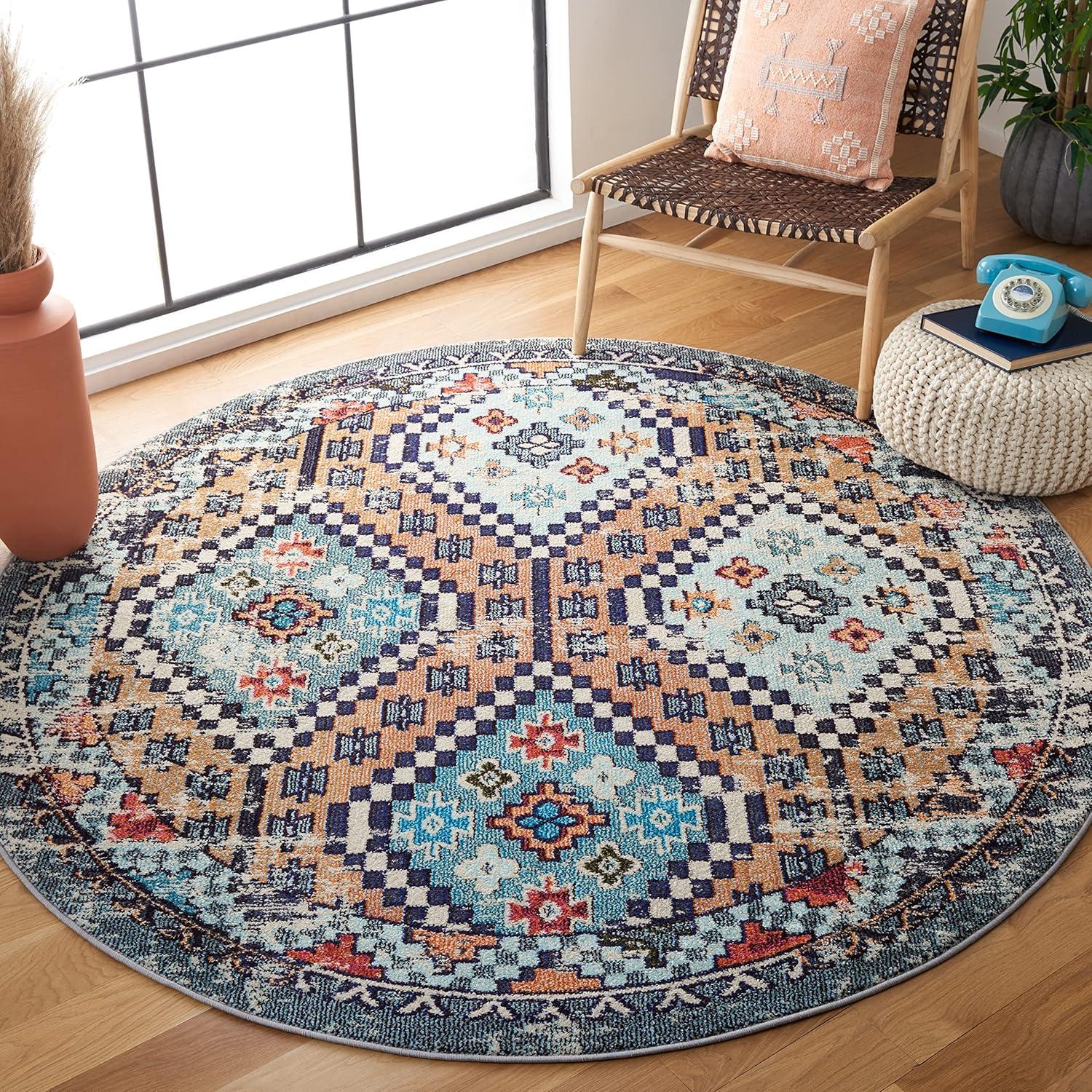 image:imageSAFAVIEH Area Rug 8x10 Madison Collection Large Black amp Yellow Boho Diamond Distressed Design NonShedding amp Easy Cleaning Ideal for Living Room Bedroom Office Dining Space MAD418ZOrangeBeige
