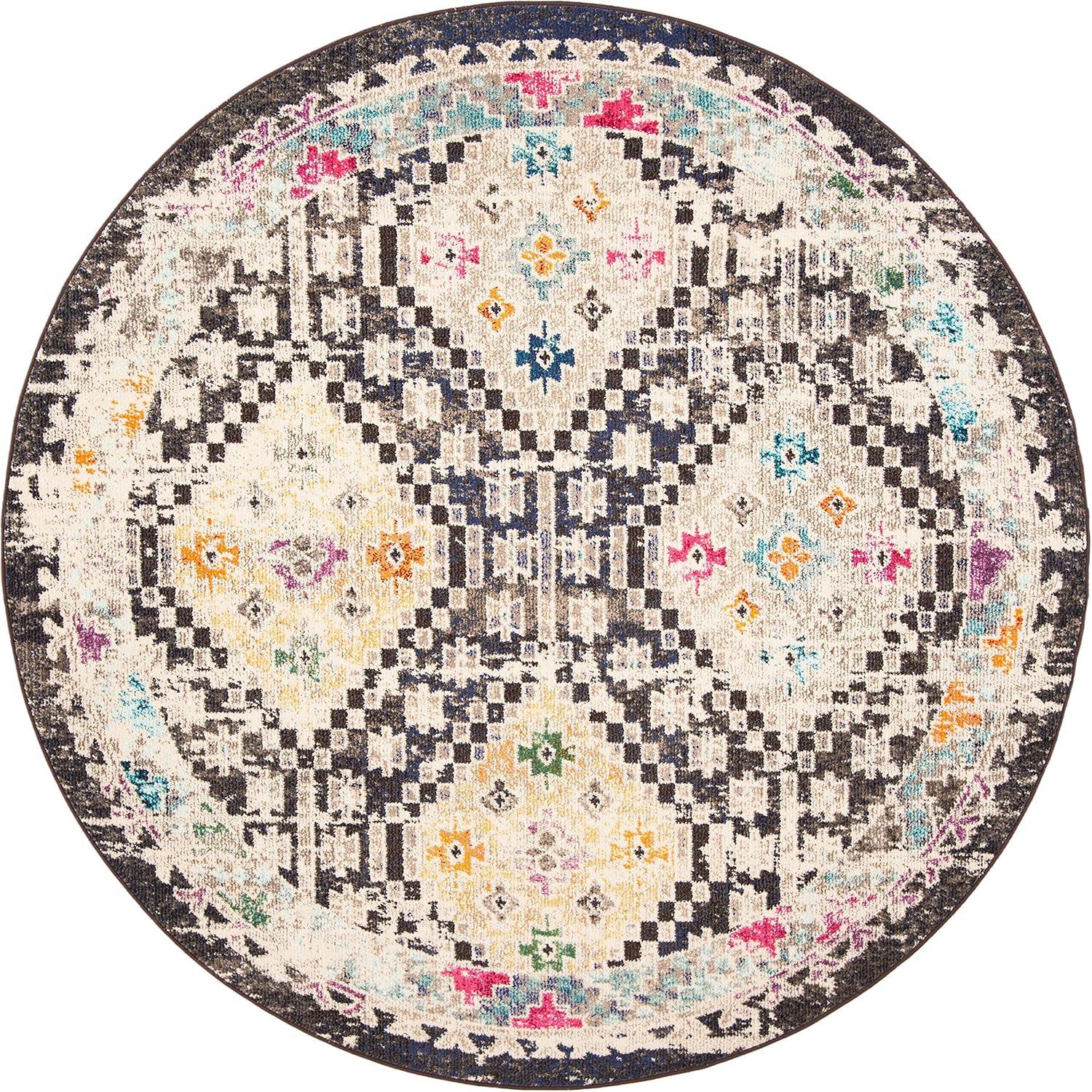 image:imageSAFAVIEH Area Rug 8x10 Madison Collection Large Black amp Yellow Boho Diamond Distressed Design NonShedding amp Easy Cleaning Ideal for Living Room Bedroom Office Dining Space MAD418ZBlackYellow