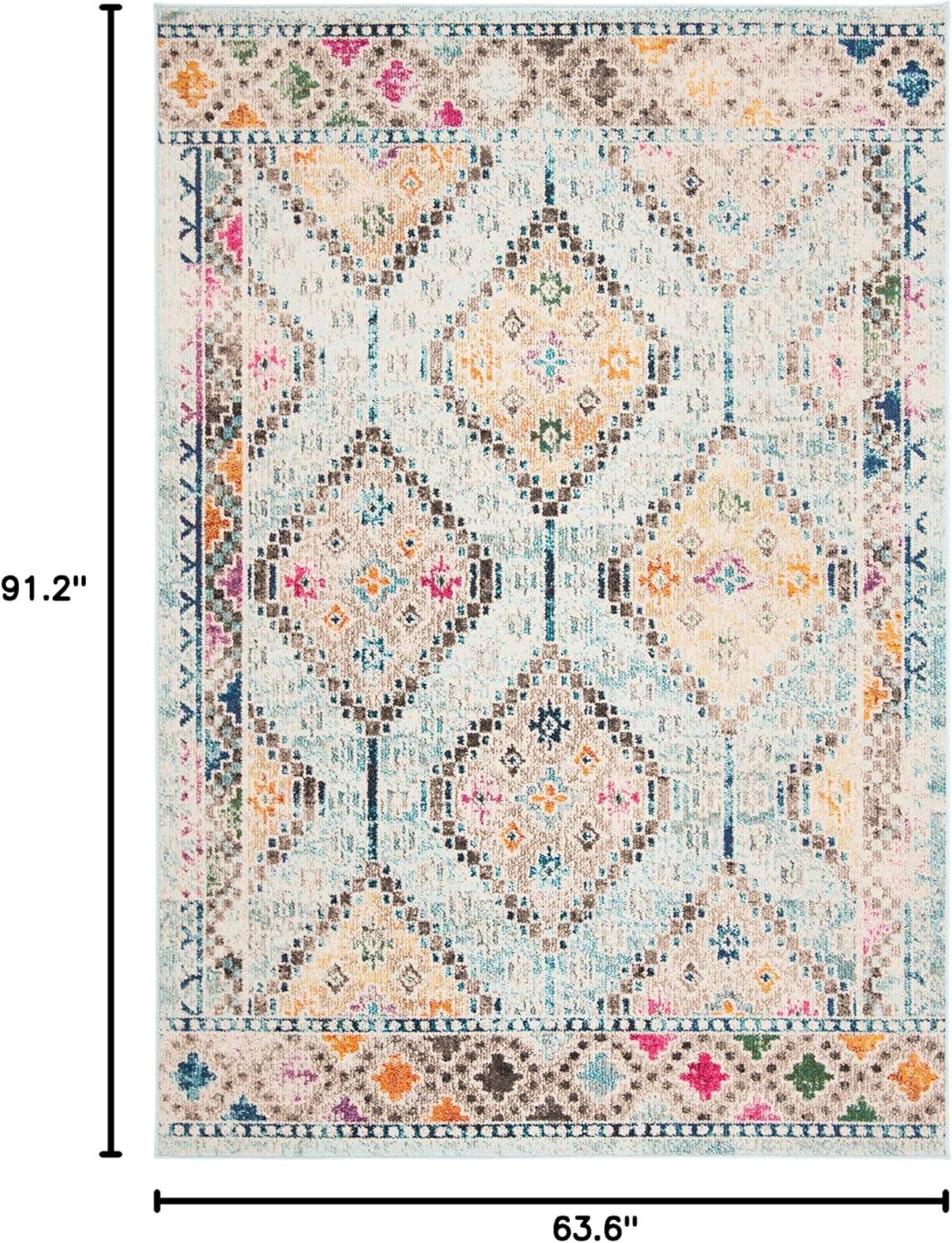 image:imageSAFAVIEH Area Rug 8x10 Madison Collection Large Black amp Yellow Boho Diamond Distressed Design NonShedding amp Easy Cleaning Ideal for Living Room Bedroom Office Dining Space MAD418ZBlueYellow