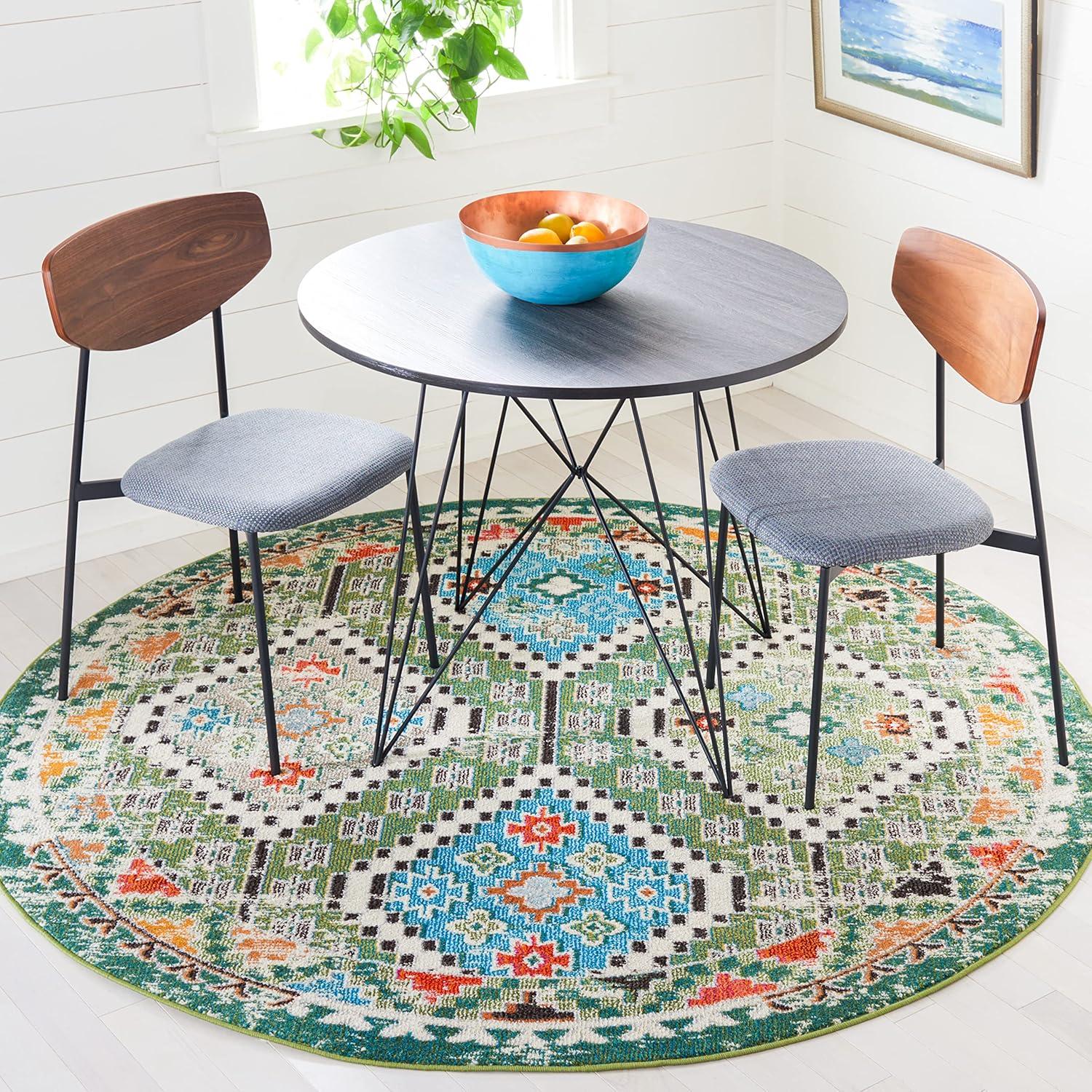 image:imageSAFAVIEH Area Rug 8x10 Madison Collection Large Black amp Yellow Boho Diamond Distressed Design NonShedding amp Easy Cleaning Ideal for Living Room Bedroom Office Dining Space MAD418ZGreenBeige