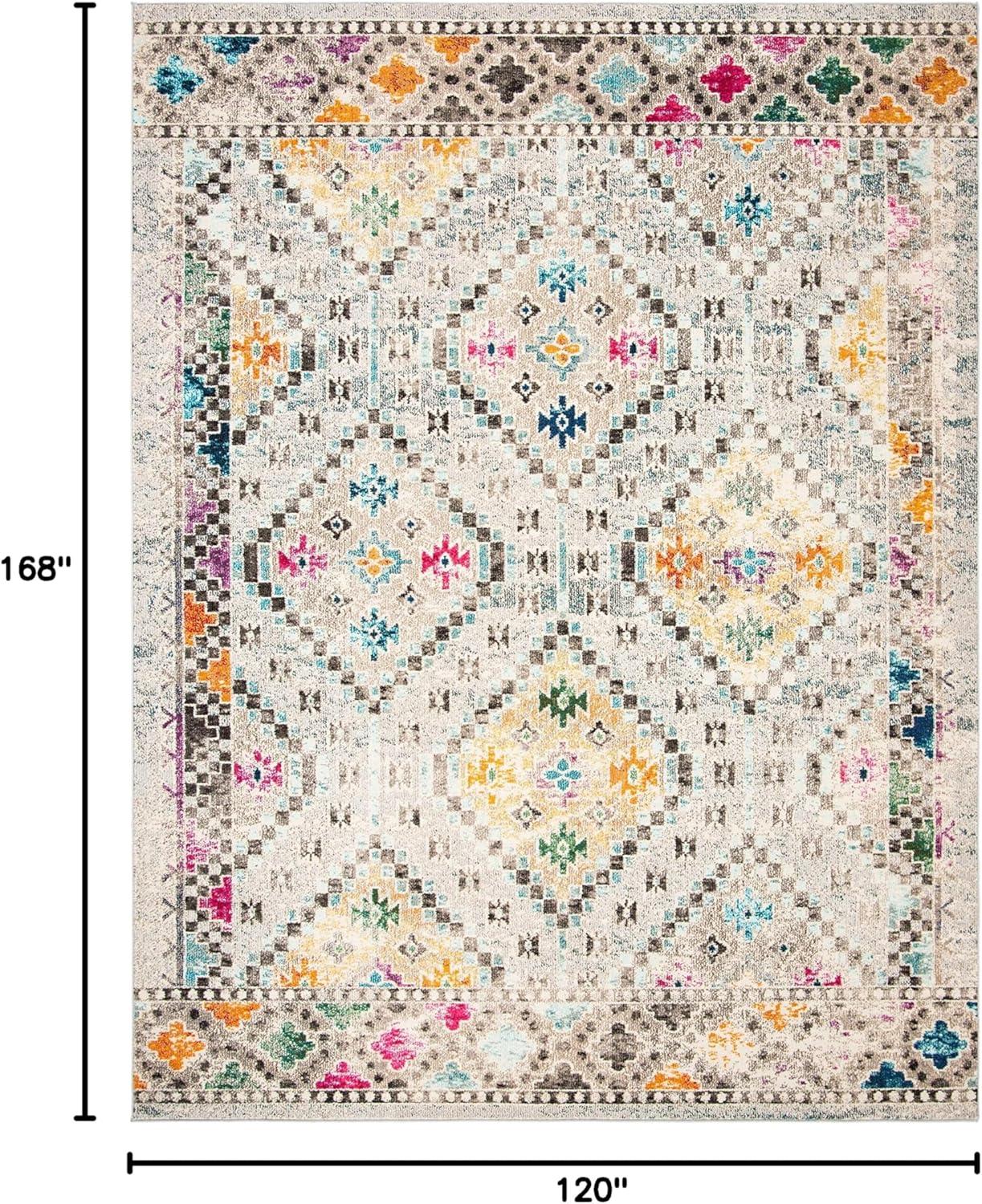 image:imageSAFAVIEH Area Rug 8x10 Madison Collection Large Black amp Yellow Boho Diamond Distressed Design NonShedding amp Easy Cleaning Ideal for Living Room Bedroom Office Dining Space MAD418ZGreyYellow