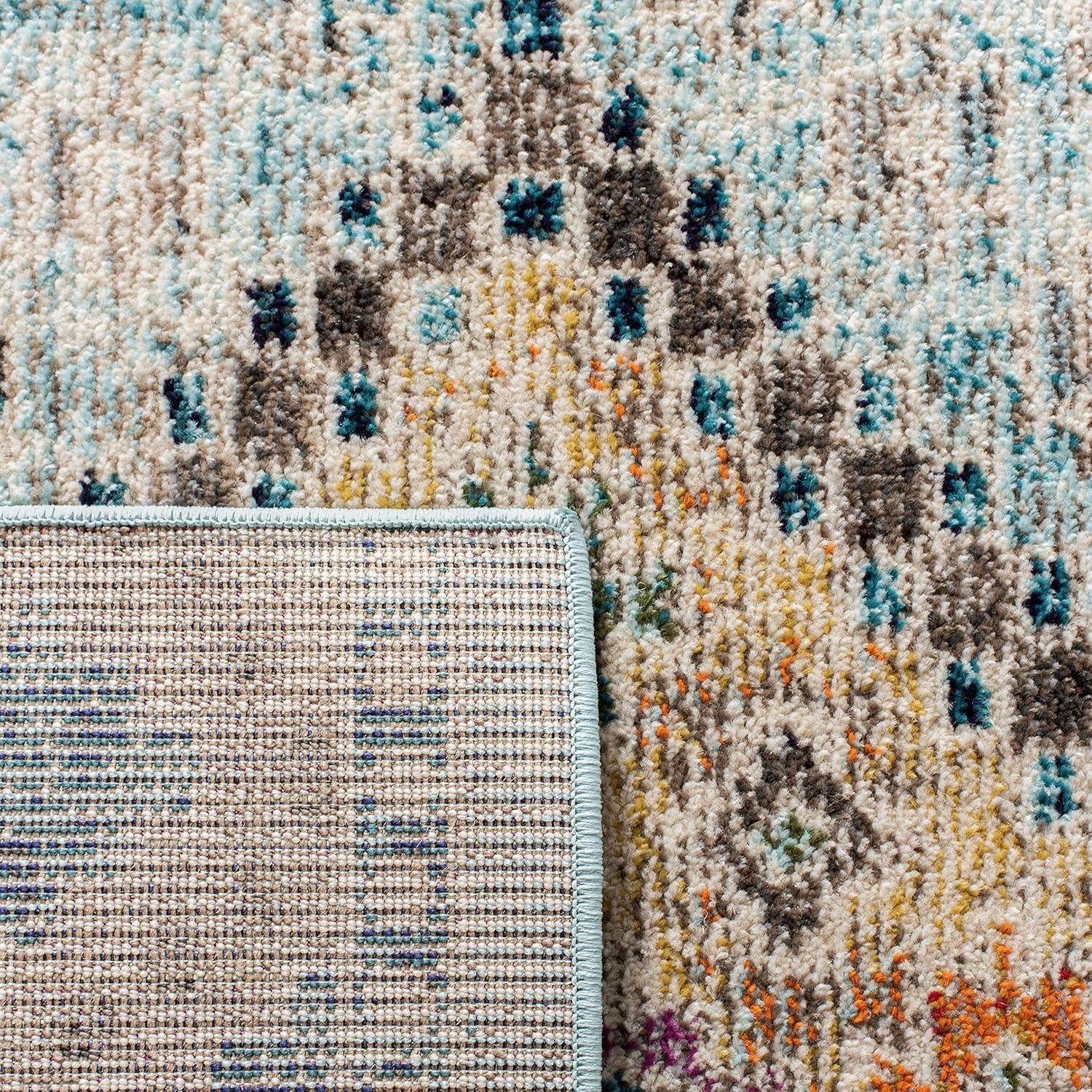 image:imageSAFAVIEH Area Rug 8x10 Madison Collection Large Black amp Yellow Boho Diamond Distressed Design NonShedding amp Easy Cleaning Ideal for Living Room Bedroom Office Dining Space MAD418ZBlueYellow