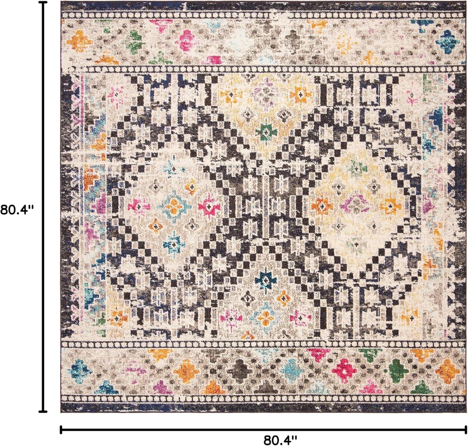 image:imageSAFAVIEH Area Rug 8x10 Madison Collection Large Black amp Yellow Boho Diamond Distressed Design NonShedding amp Easy Cleaning Ideal for Living Room Bedroom Office Dining Space MAD418ZBlackYellow