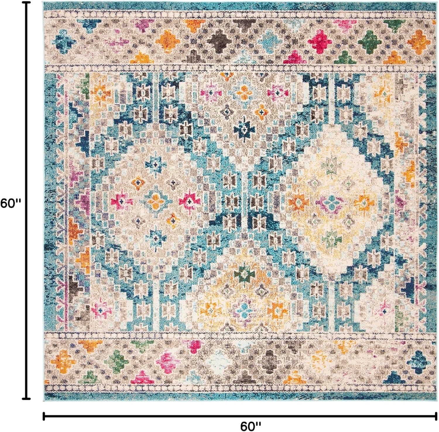 image:imageSAFAVIEH Area Rug 8x10 Madison Collection Large Black amp Yellow Boho Diamond Distressed Design NonShedding amp Easy Cleaning Ideal for Living Room Bedroom Office Dining Space MAD418ZDark BlueYellow