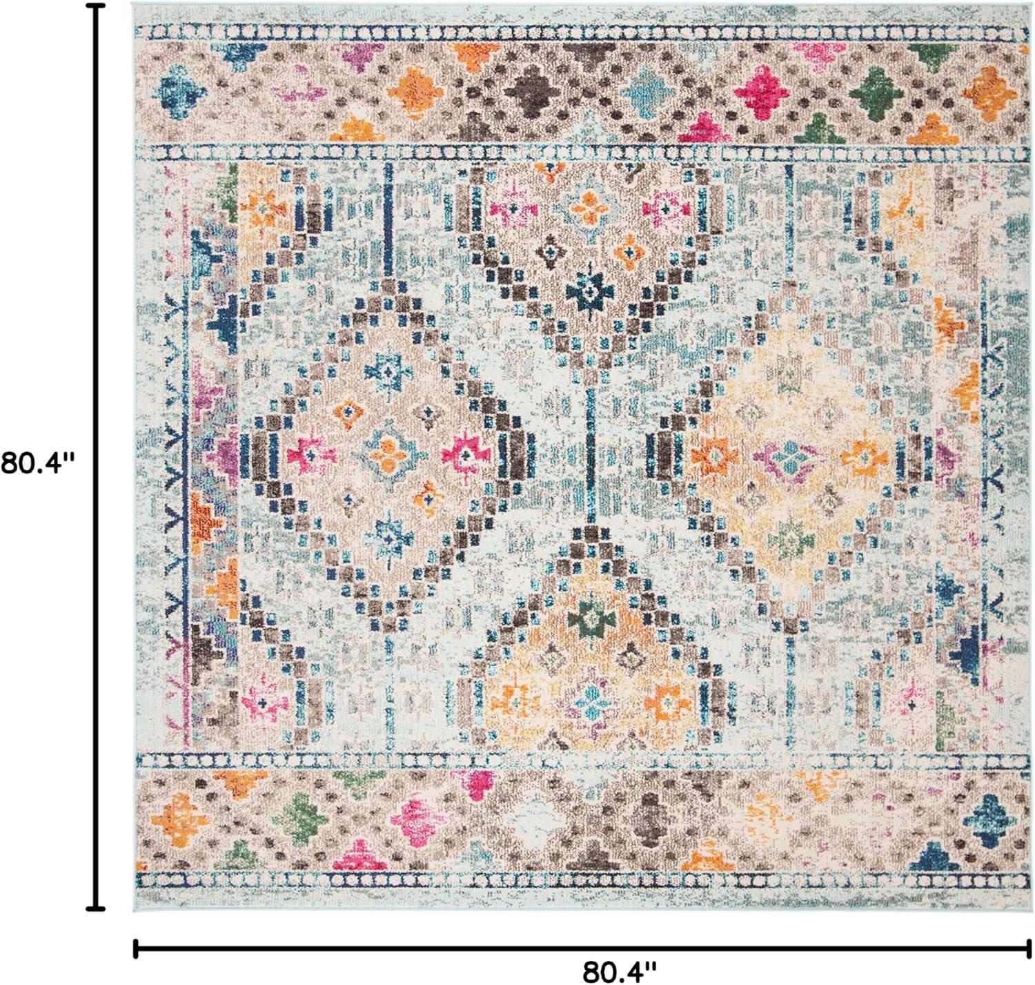 image:imageSAFAVIEH Area Rug 8x10 Madison Collection Large Black amp Yellow Boho Diamond Distressed Design NonShedding amp Easy Cleaning Ideal for Living Room Bedroom Office Dining Space MAD418ZBlueYellow