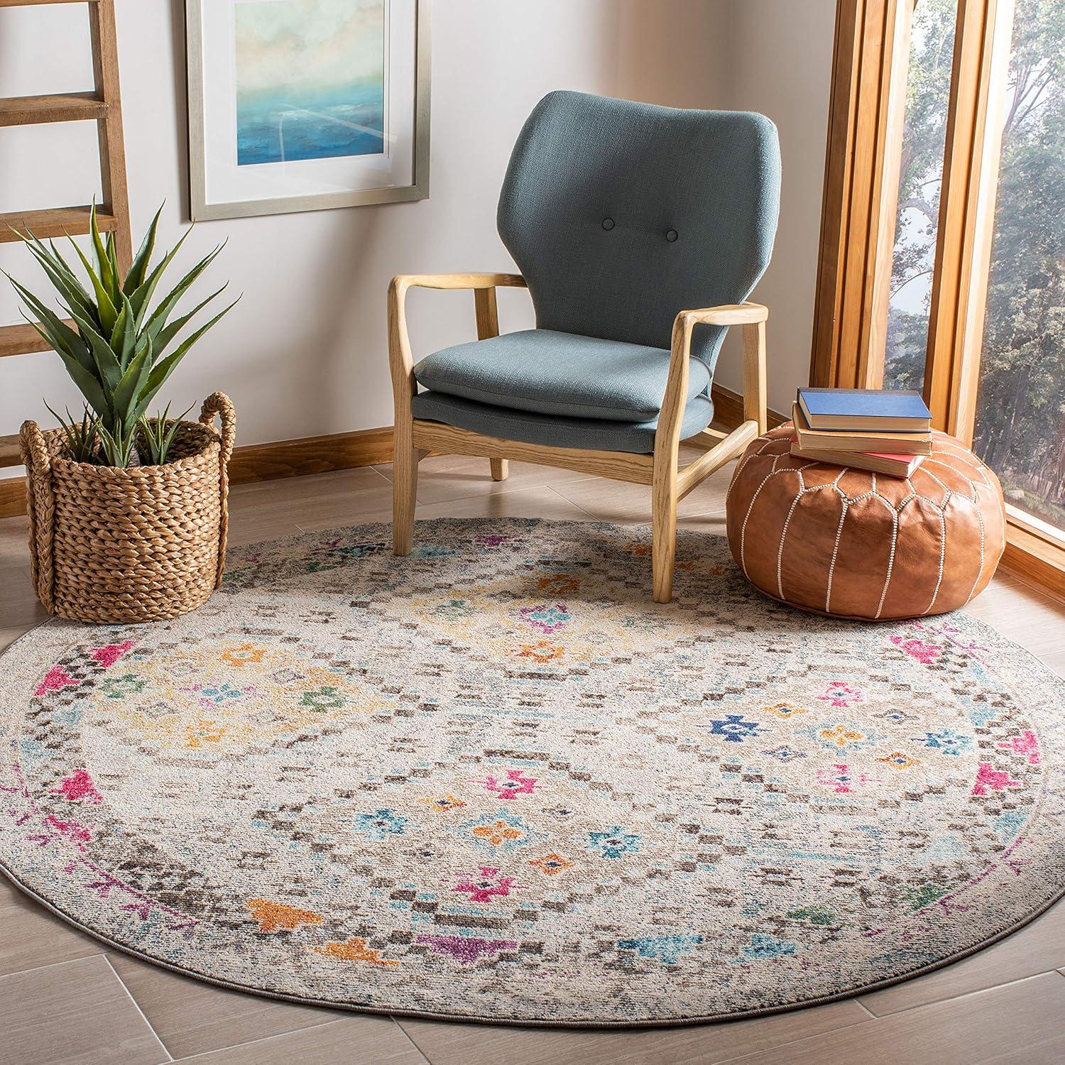 image:imageSAFAVIEH Area Rug 8x10 Madison Collection Large Black amp Yellow Boho Diamond Distressed Design NonShedding amp Easy Cleaning Ideal for Living Room Bedroom Office Dining Space MAD418ZGreyYellow