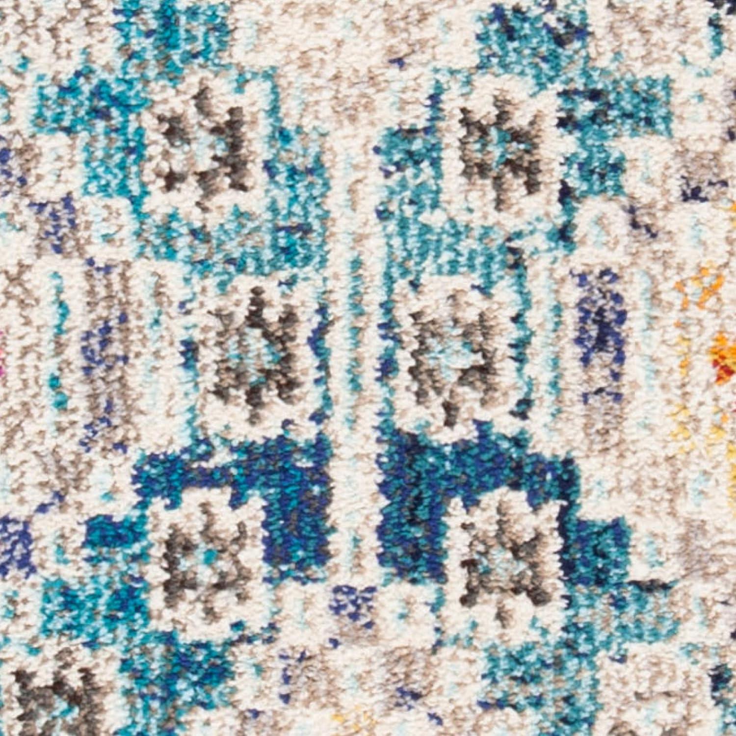 image:imageSAFAVIEH Area Rug 8x10 Madison Collection Large Black amp Yellow Boho Diamond Distressed Design NonShedding amp Easy Cleaning Ideal for Living Room Bedroom Office Dining Space MAD418ZDark BlueYellow