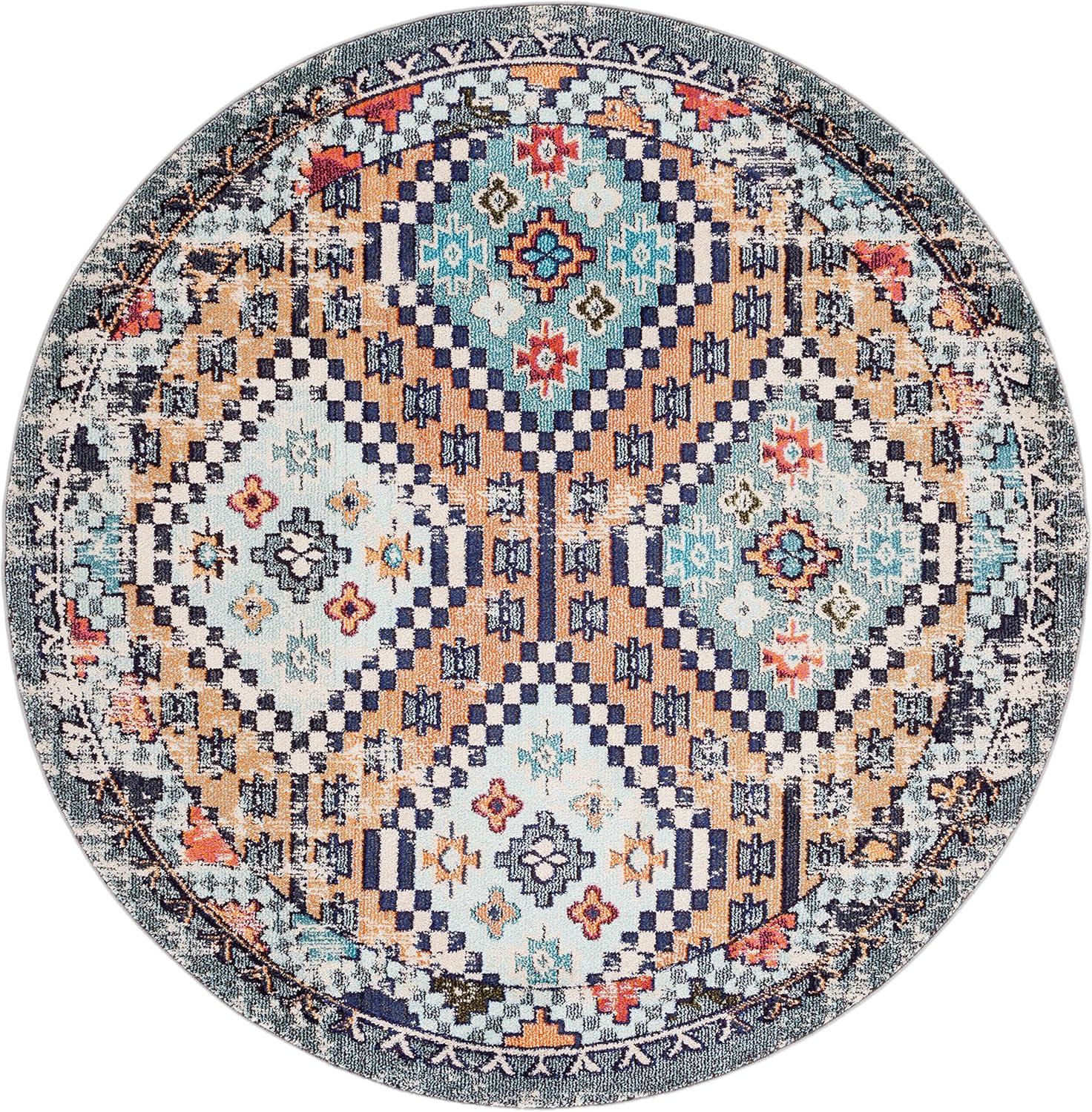 image:imageSAFAVIEH Area Rug 8x10 Madison Collection Large Black amp Yellow Boho Diamond Distressed Design NonShedding amp Easy Cleaning Ideal for Living Room Bedroom Office Dining Space MAD418ZOrangeBeige