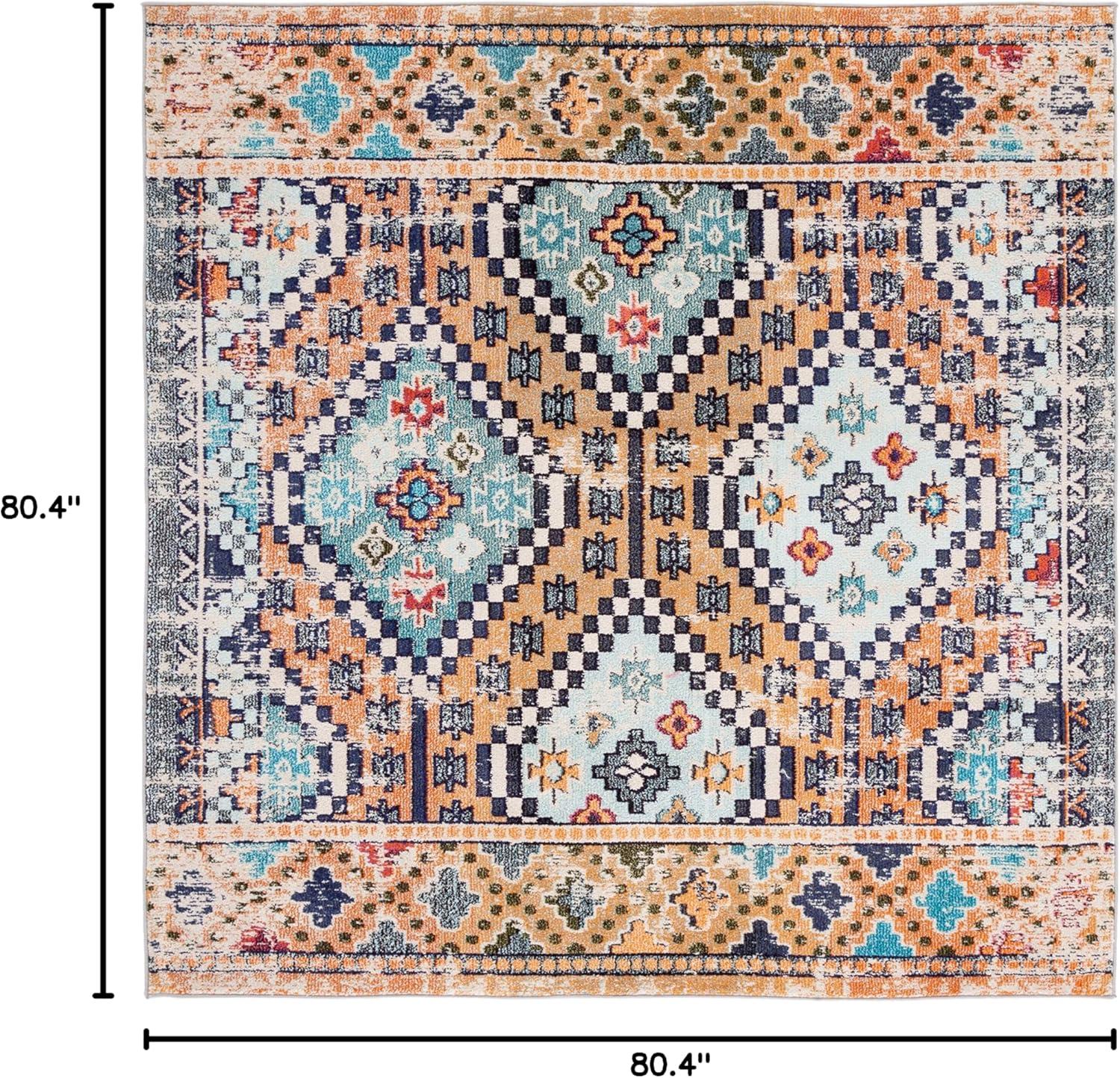 image:imageSAFAVIEH Area Rug 8x10 Madison Collection Large Black amp Yellow Boho Diamond Distressed Design NonShedding amp Easy Cleaning Ideal for Living Room Bedroom Office Dining Space MAD418ZOrangeBeige