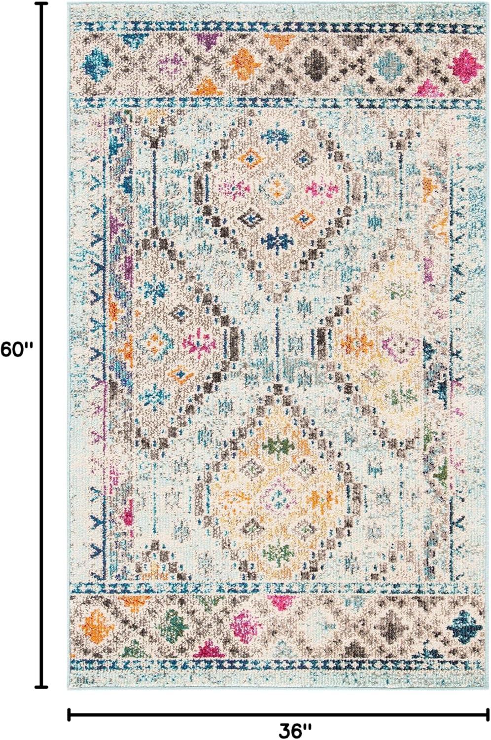 image:imageSAFAVIEH Area Rug 8x10 Madison Collection Large Black amp Yellow Boho Diamond Distressed Design NonShedding amp Easy Cleaning Ideal for Living Room Bedroom Office Dining Space MAD418ZBlueYellow