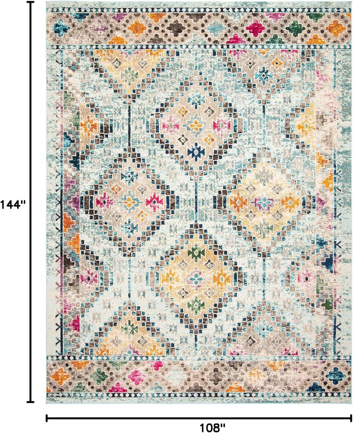 image:imageSAFAVIEH Area Rug 8x10 Madison Collection Large Black amp Yellow Boho Diamond Distressed Design NonShedding amp Easy Cleaning Ideal for Living Room Bedroom Office Dining Space MAD418ZBlueYellow