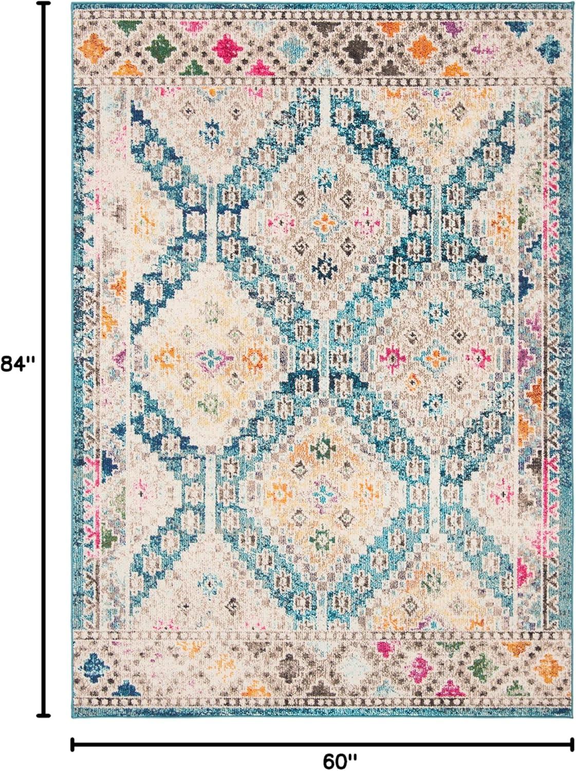 image:imageSAFAVIEH Area Rug 8x10 Madison Collection Large Black amp Yellow Boho Diamond Distressed Design NonShedding amp Easy Cleaning Ideal for Living Room Bedroom Office Dining Space MAD418ZDark BlueYellow