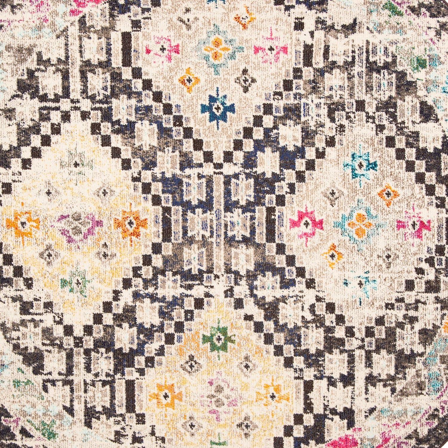 image:imageSAFAVIEH Area Rug 8x10 Madison Collection Large Black amp Yellow Boho Diamond Distressed Design NonShedding amp Easy Cleaning Ideal for Living Room Bedroom Office Dining Space MAD418ZBlackYellow