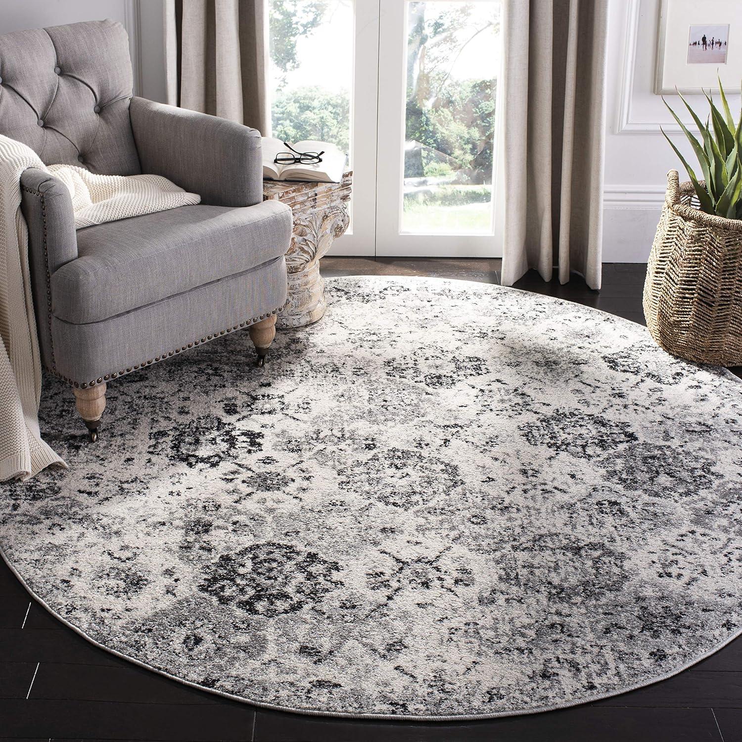 image:imageSAFAVIEH Area Rug 8x10 Madison Collection Large Cream amp Multi Boho Chic Distressed Design NonShedding amp Easy Cleaning Ideal for Living Room Bedroom Office Dining Space MAD611BSilverGrey