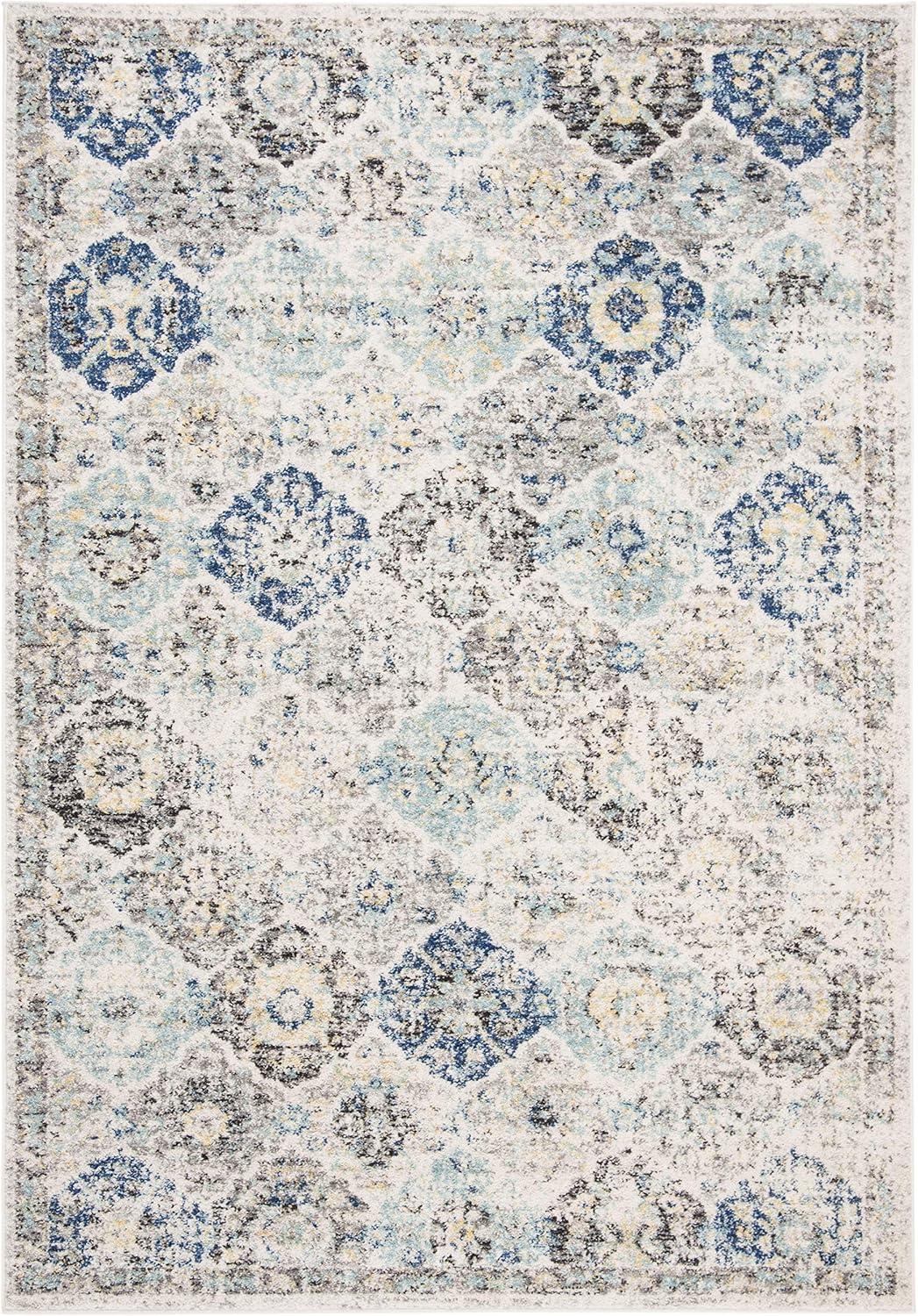 image:imageSAFAVIEH Area Rug 8x10 Madison Collection Large Cream amp Multi Boho Chic Distressed Design NonShedding amp Easy Cleaning Ideal for Living Room Bedroom Office Dining Space MAD611BIvoryAqua