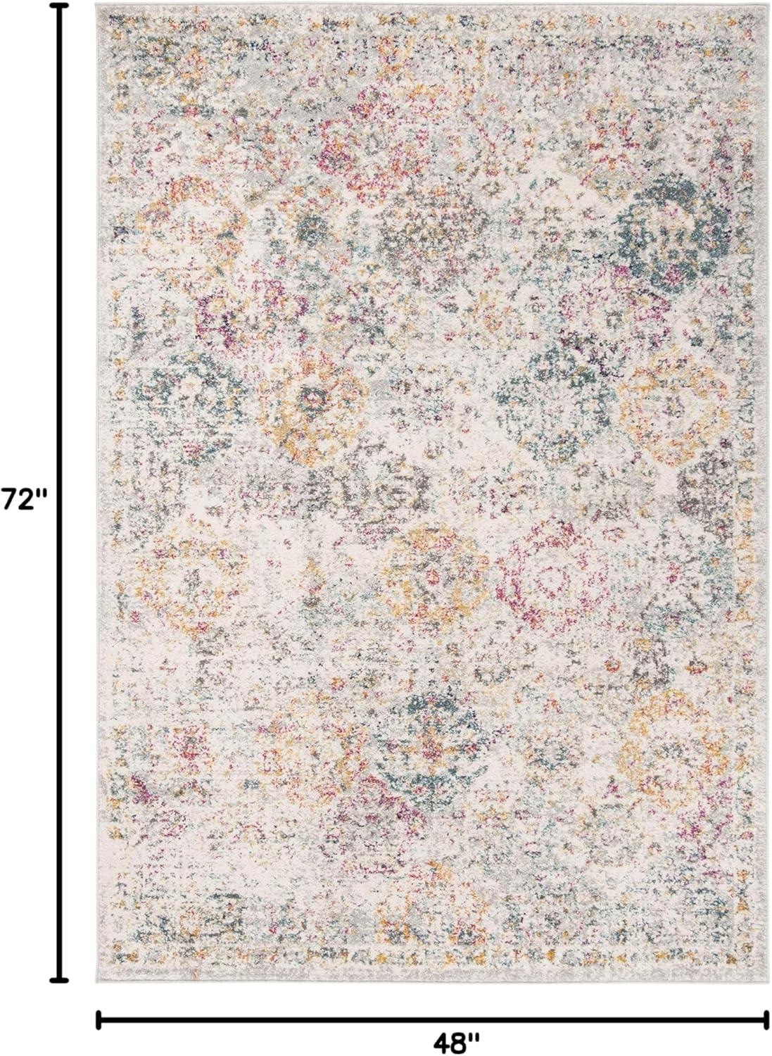image:imageSAFAVIEH Area Rug 8x10 Madison Collection Large Cream amp Multi Boho Chic Distressed Design NonShedding amp Easy Cleaning Ideal for Living Room Bedroom Office Dining Space MAD611BGreyGold