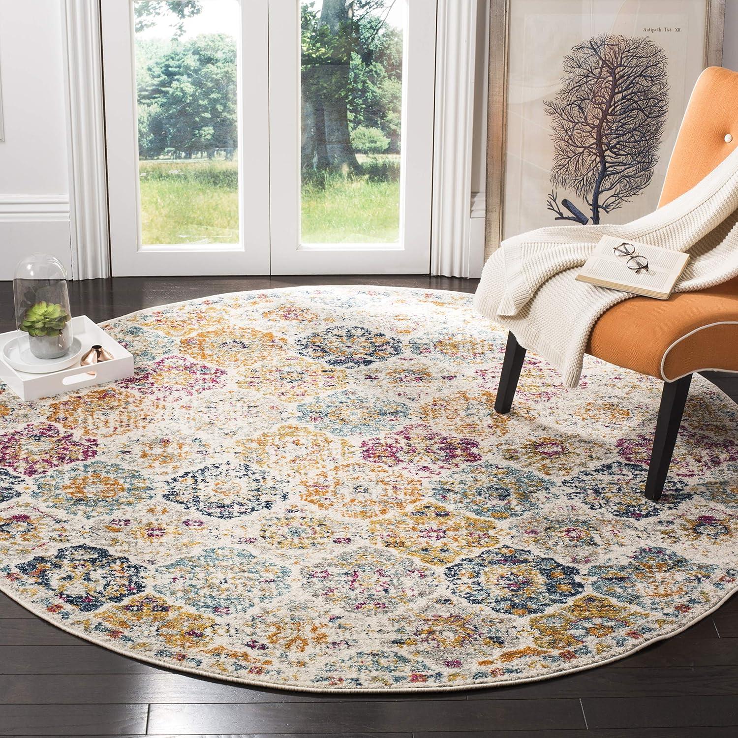 image:imageSAFAVIEH Area Rug 8x10 Madison Collection Large Cream amp Multi Boho Chic Distressed Design NonShedding amp Easy Cleaning Ideal for Living Room Bedroom Office Dining Space MAD611BCreamMulti