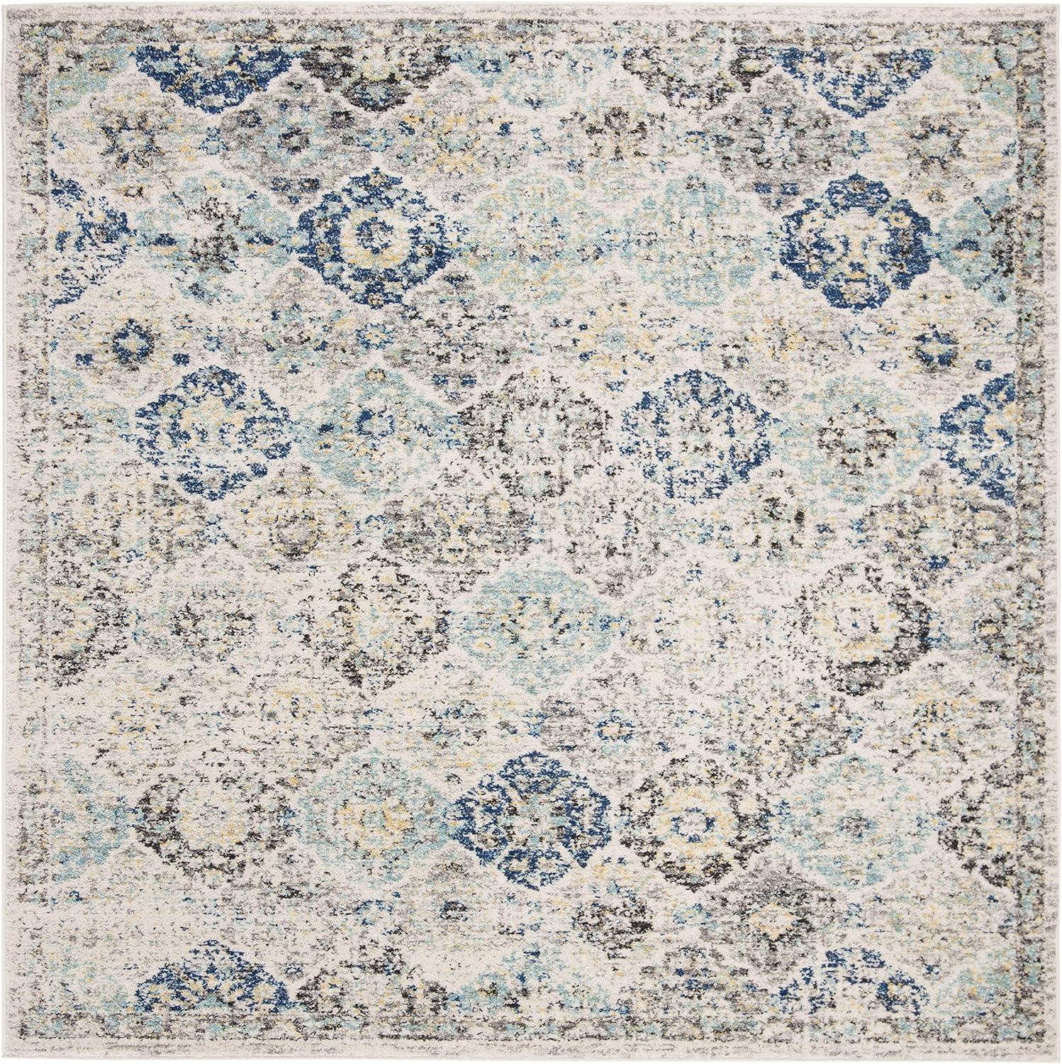 image:imageSAFAVIEH Area Rug 8x10 Madison Collection Large Cream amp Multi Boho Chic Distressed Design NonShedding amp Easy Cleaning Ideal for Living Room Bedroom Office Dining Space MAD611BIvoryAqua