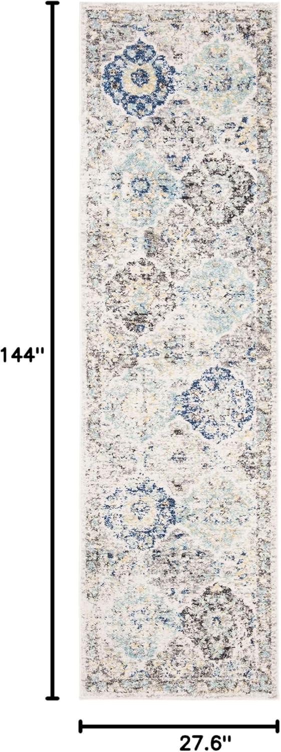image:imageSAFAVIEH Area Rug 8x10 Madison Collection Large Cream amp Multi Boho Chic Distressed Design NonShedding amp Easy Cleaning Ideal for Living Room Bedroom Office Dining Space MAD611BIvoryAqua