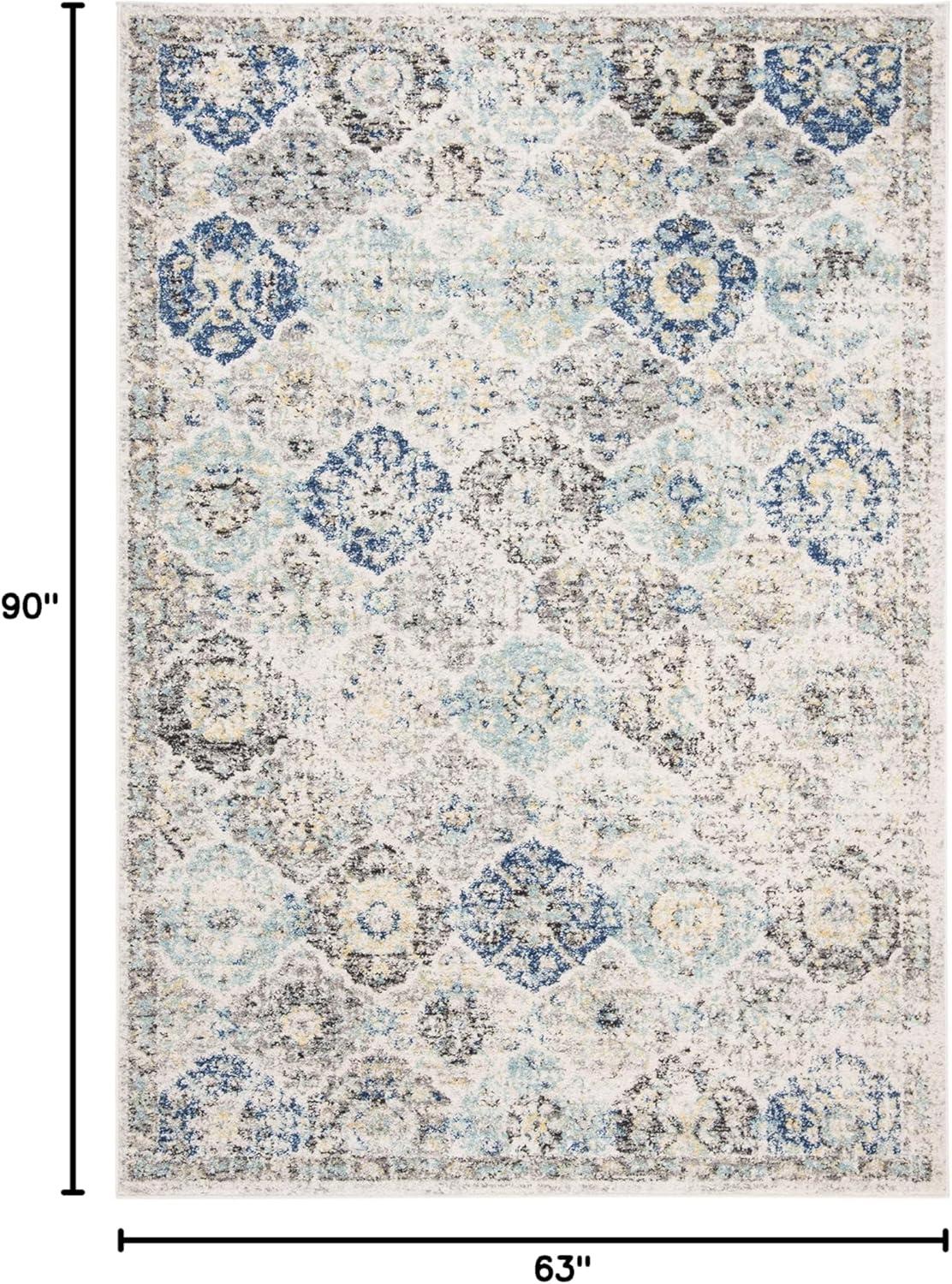 image:imageSAFAVIEH Area Rug 8x10 Madison Collection Large Cream amp Multi Boho Chic Distressed Design NonShedding amp Easy Cleaning Ideal for Living Room Bedroom Office Dining Space MAD611BIvoryAqua