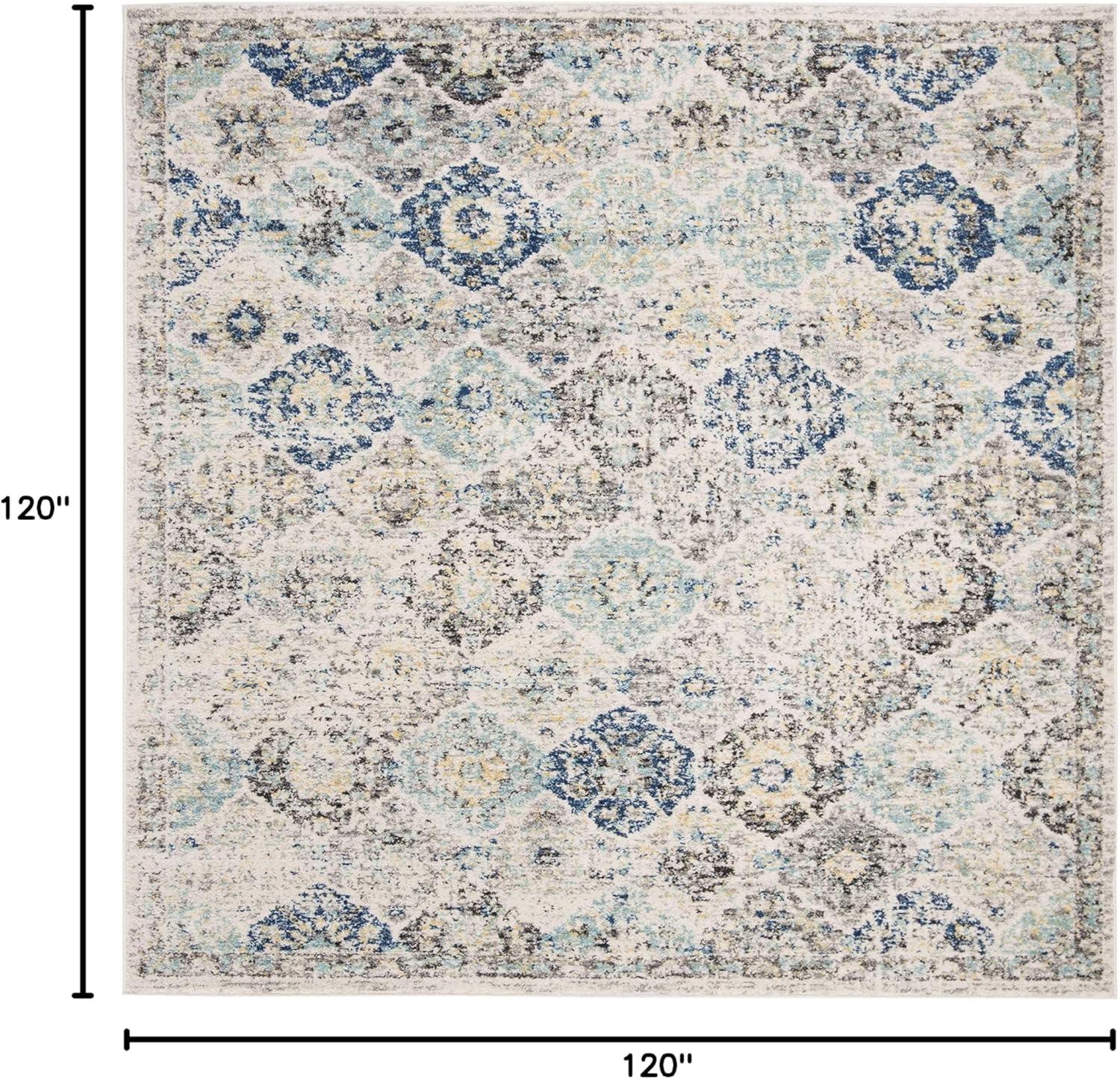 image:imageSAFAVIEH Area Rug 8x10 Madison Collection Large Cream amp Multi Boho Chic Distressed Design NonShedding amp Easy Cleaning Ideal for Living Room Bedroom Office Dining Space MAD611BIvoryAqua