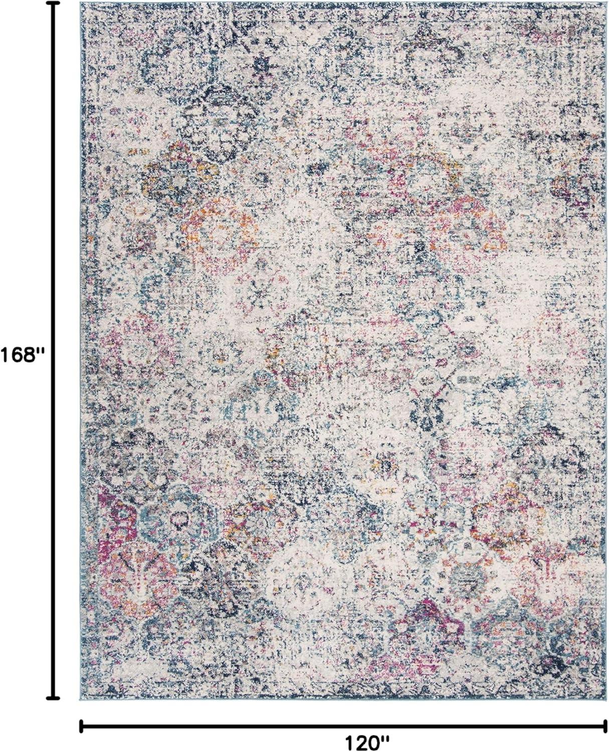 image:imageSAFAVIEH Area Rug 8x10 Madison Collection Large Cream amp Multi Boho Chic Distressed Design NonShedding amp Easy Cleaning Ideal for Living Room Bedroom Office Dining Space MAD611BNavyTeal
