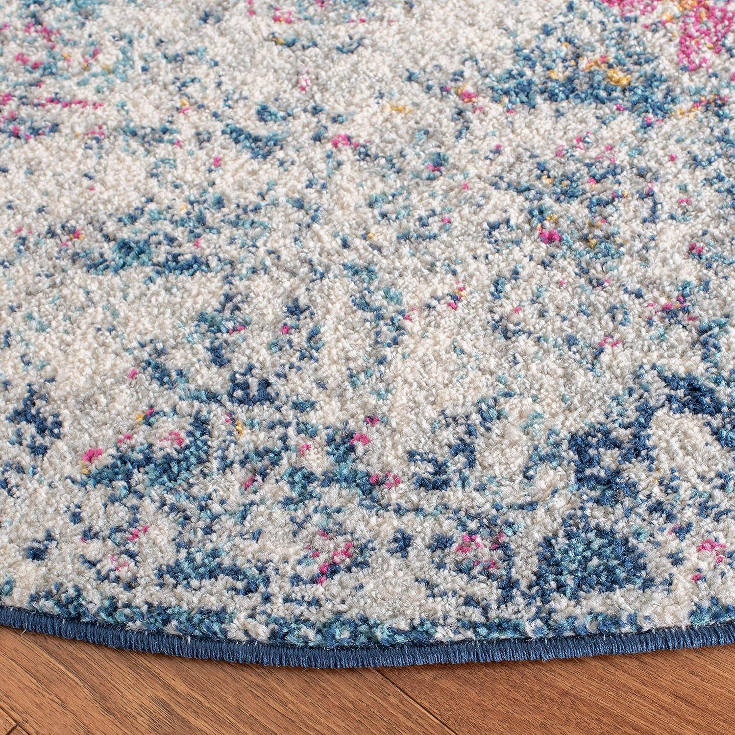 image:imageSAFAVIEH Area Rug 8x10 Madison Collection Large Cream amp Multi Boho Chic Distressed Design NonShedding amp Easy Cleaning Ideal for Living Room Bedroom Office Dining Space MAD611BNavyTeal