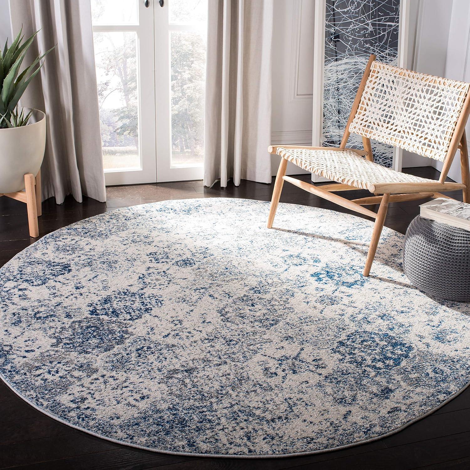 image:imageSAFAVIEH Area Rug 8x10 Madison Collection Large Cream amp Multi Boho Chic Distressed Design NonShedding amp Easy Cleaning Ideal for Living Room Bedroom Office Dining Space MAD611BWhiteRoyal Blue