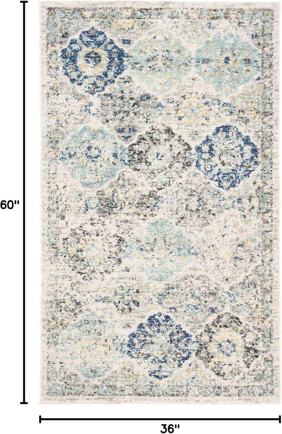 image:imageSAFAVIEH Area Rug 8x10 Madison Collection Large Cream amp Multi Boho Chic Distressed Design NonShedding amp Easy Cleaning Ideal for Living Room Bedroom Office Dining Space MAD611BIvoryAqua