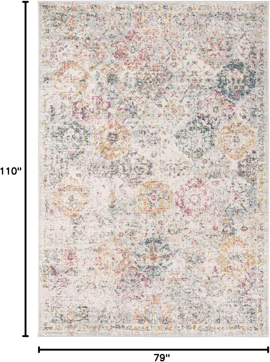 image:imageSAFAVIEH Area Rug 8x10 Madison Collection Large Cream amp Multi Boho Chic Distressed Design NonShedding amp Easy Cleaning Ideal for Living Room Bedroom Office Dining Space MAD611BGreyGold