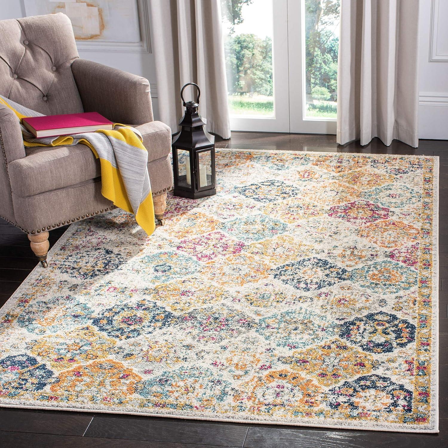 image:imageSAFAVIEH Area Rug 8x10 Madison Collection Large Cream amp Multi Boho Chic Distressed Design NonShedding amp Easy Cleaning Ideal for Living Room Bedroom Office Dining Space MAD611BCreamMulti