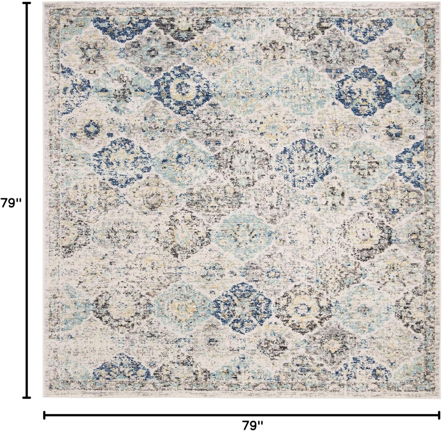image:imageSAFAVIEH Area Rug 8x10 Madison Collection Large Cream amp Multi Boho Chic Distressed Design NonShedding amp Easy Cleaning Ideal for Living Room Bedroom Office Dining Space MAD611BIvoryAqua