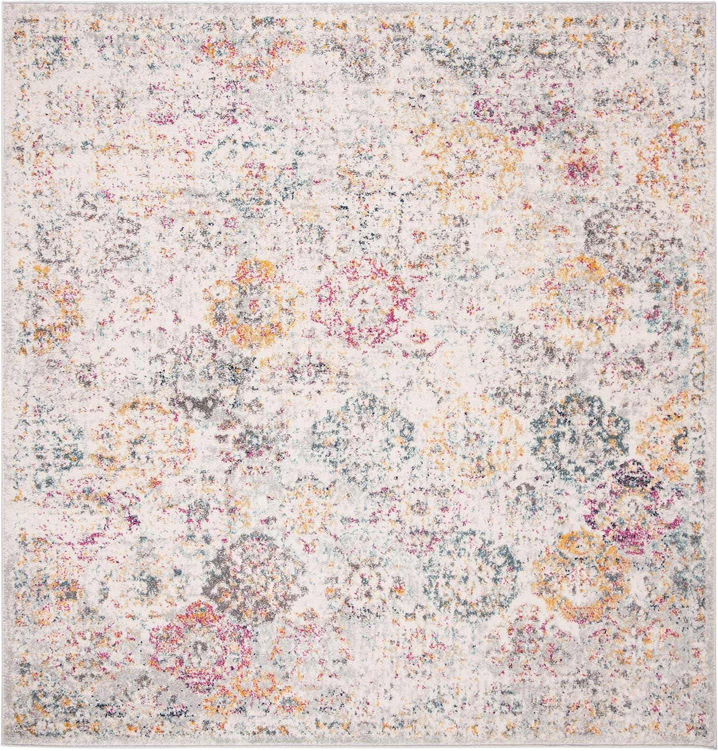 image:imageSAFAVIEH Area Rug 8x10 Madison Collection Large Cream amp Multi Boho Chic Distressed Design NonShedding amp Easy Cleaning Ideal for Living Room Bedroom Office Dining Space MAD611BGreyGold