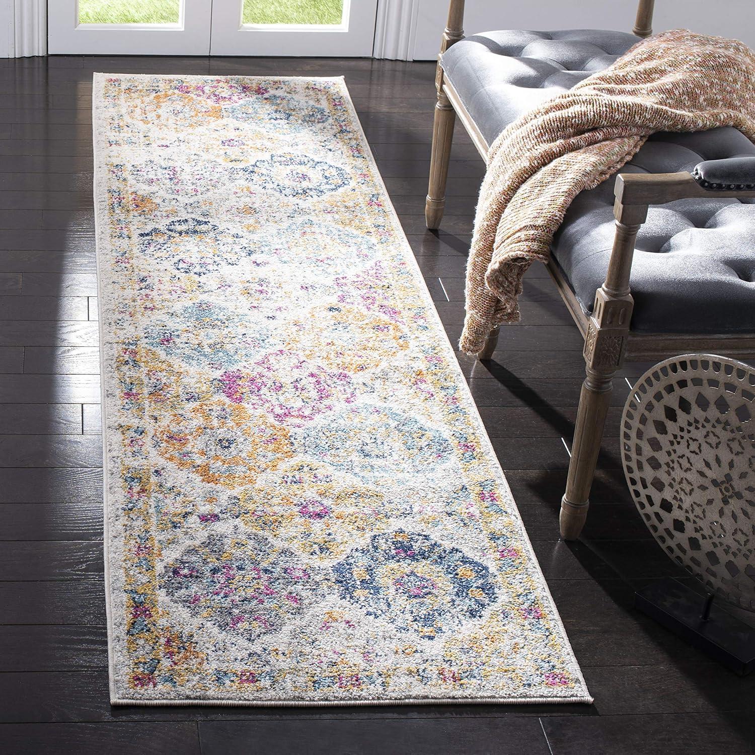 image:imageSAFAVIEH Area Rug 8x10 Madison Collection Large Cream amp Multi Boho Chic Distressed Design NonShedding amp Easy Cleaning Ideal for Living Room Bedroom Office Dining Space MAD611BCreamMulti