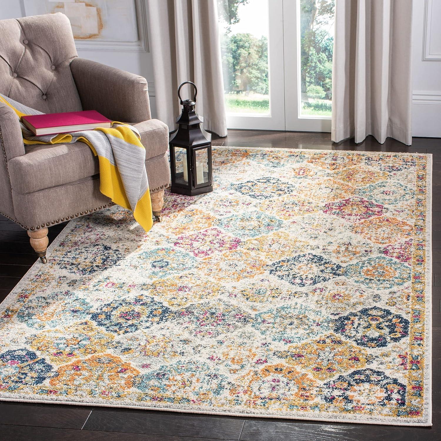 image:imageSAFAVIEH Area Rug 8x10 Madison Collection Large Cream amp Multi Boho Chic Distressed Design NonShedding amp Easy Cleaning Ideal for Living Room Bedroom Office Dining Space MAD611BCreamMulti